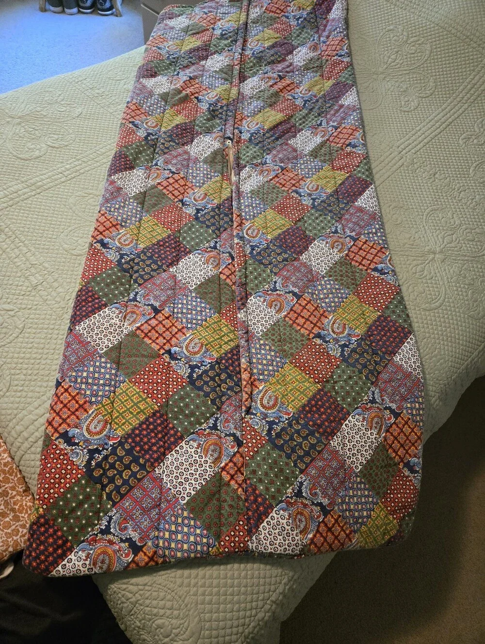 VTG 1970s Heritage Quilts Snug Sack Body Sleeping Bag Patchwork 30” X 70 Windsor